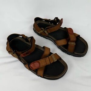 Timberland Men’s Leather Sport Sandals Brown Adjustable Hiking Sz 9